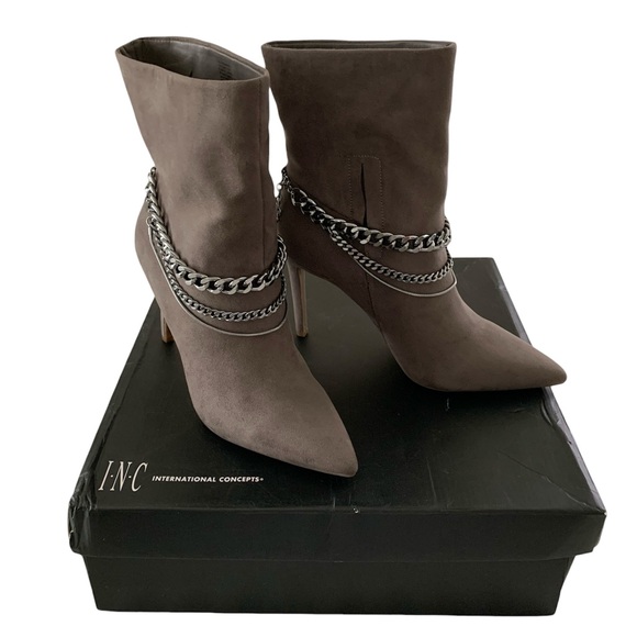 INC International Concepts Shoes - INC Women’s Reanna Faux Suede Pointed Toe Ankle Boots